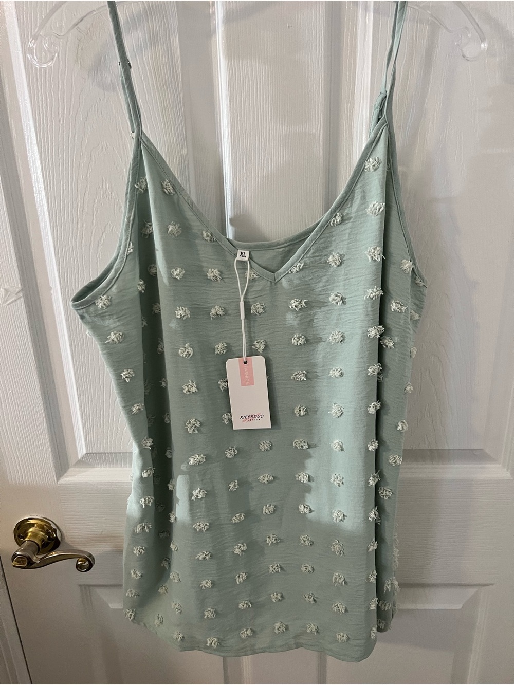 Women’s Mint Green Textured Spaghetti Strap Camisole